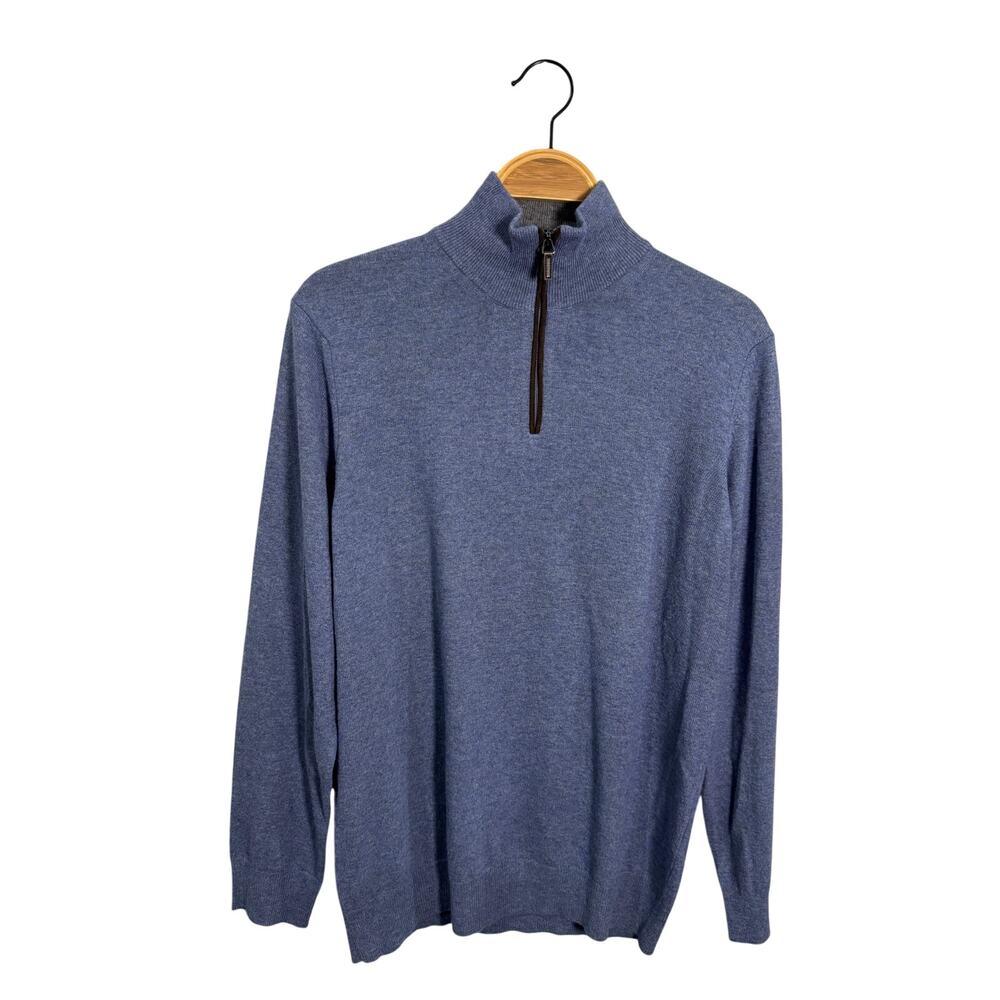 Filippo Riberti Quarter Zip Merino Wool Blend Sweater Medium